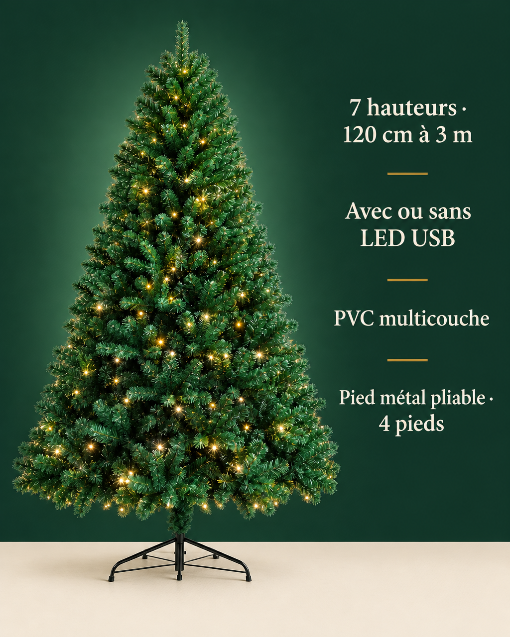 First make a vertical studio poster image with the artificial Christmas tree from reference r21 as t