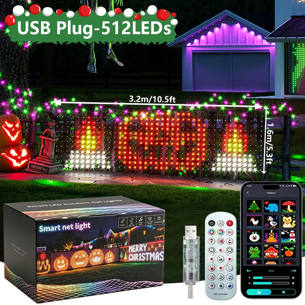Guirlande LED filet de Noël USB