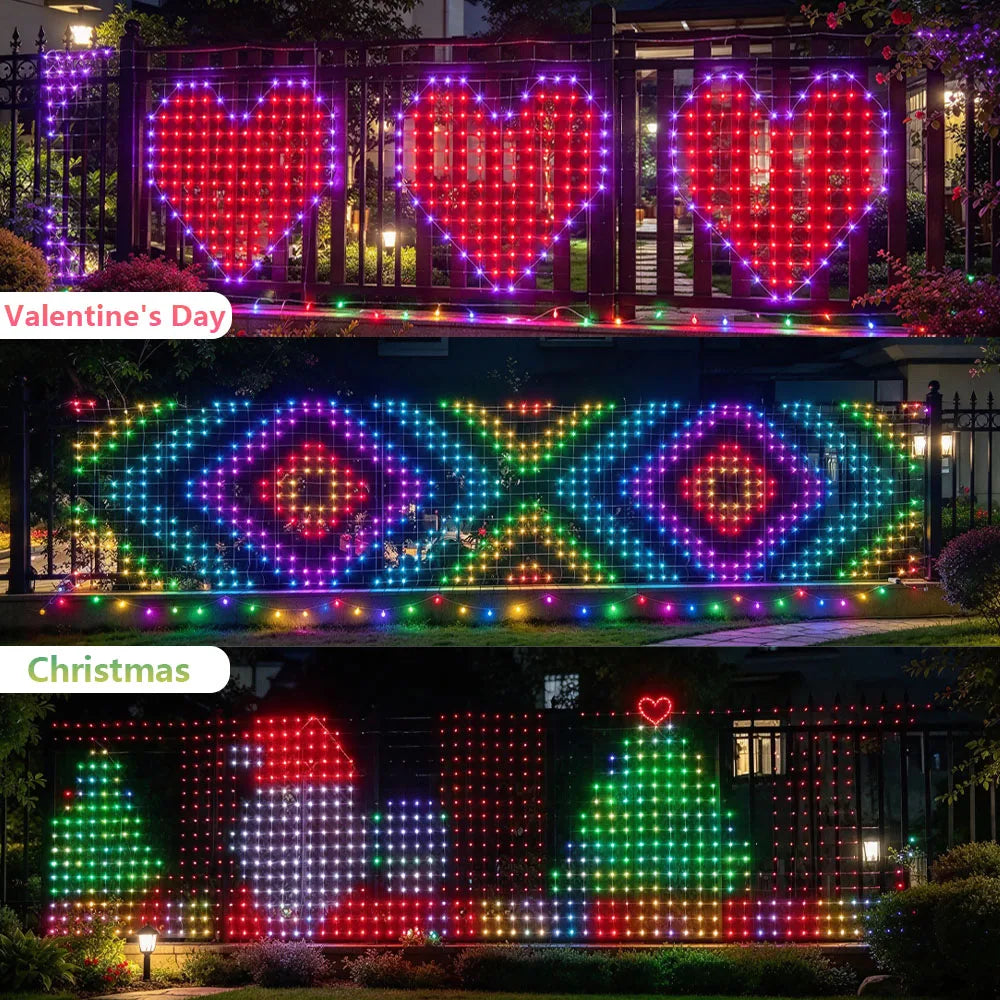 Guirlande LED décorant un extérieur
