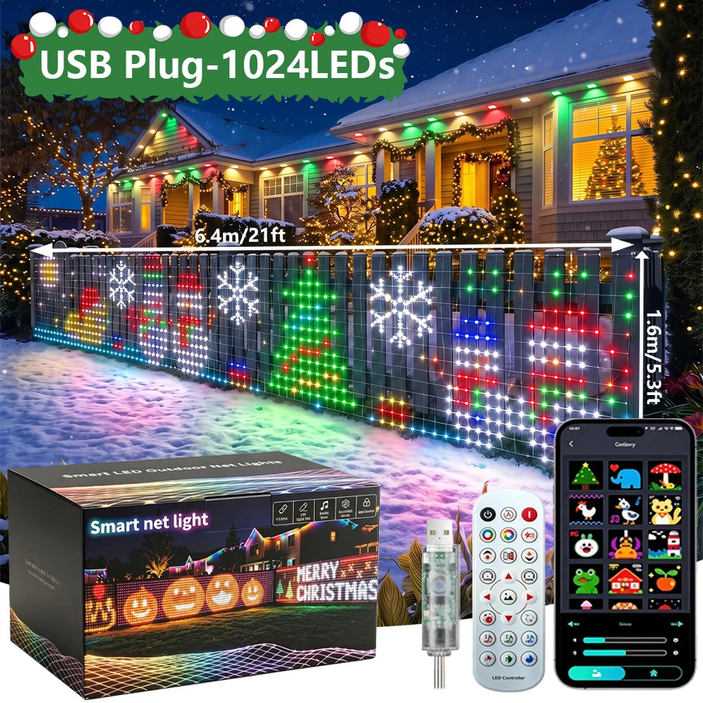 Guirlande LED filet de Noël USB